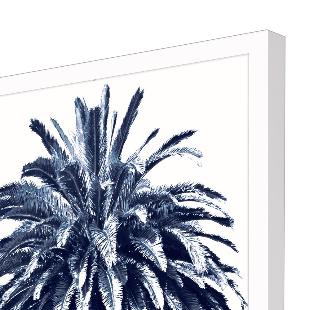 Palm Tree Blue II White Framed Print Wall Art — view 3