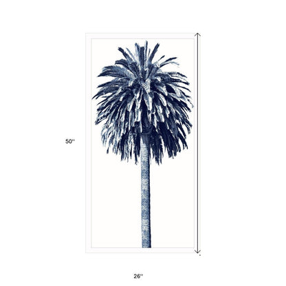 Palm Tree Blue II White Framed Print Wall Art