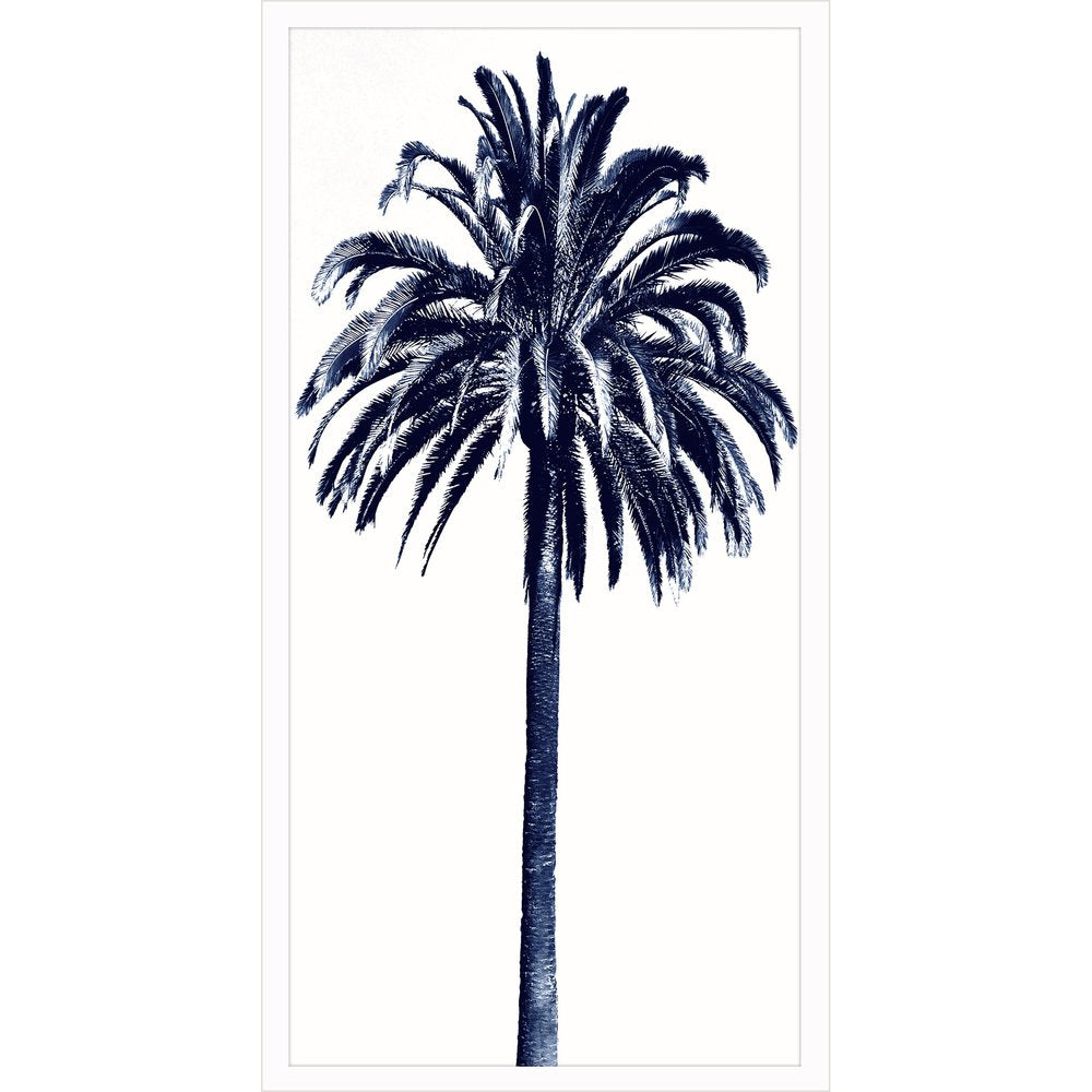 Palm Tree Blue III White Framed Print Wall Art — view 1