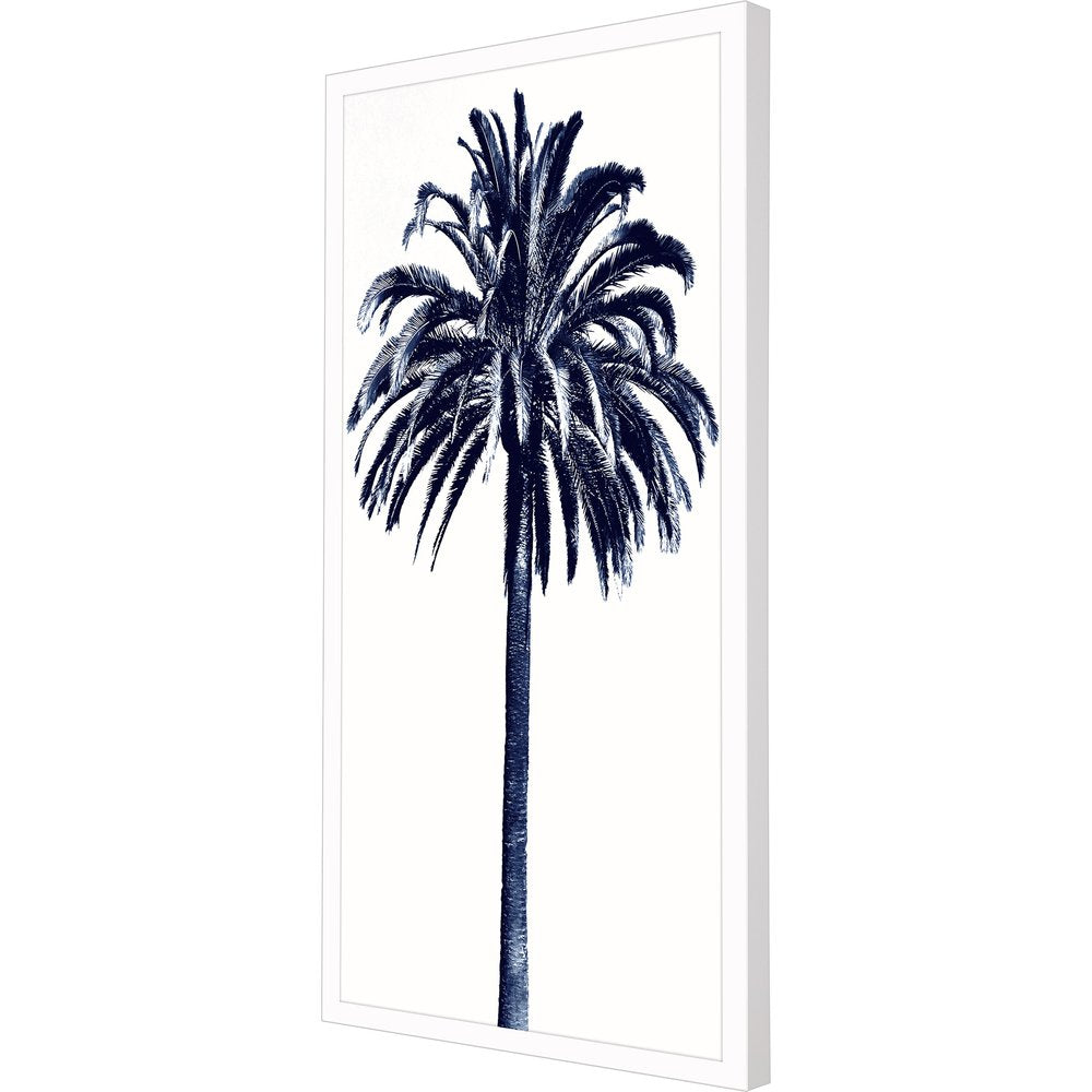 Palm Tree Blue III White Framed Print Wall Art — view 2