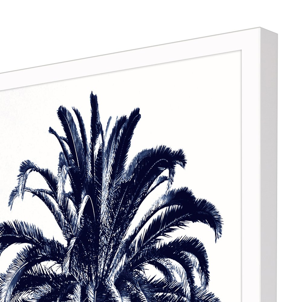 Palm Tree Blue III White Framed Print Wall Art — view 3