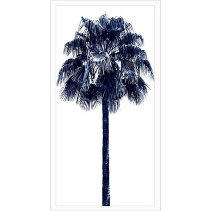 Palm Tree Blue IV White Framed Print Wall Art