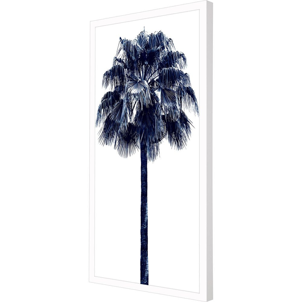 Palm Tree Blue IV White Framed Print Wall Art — view 2