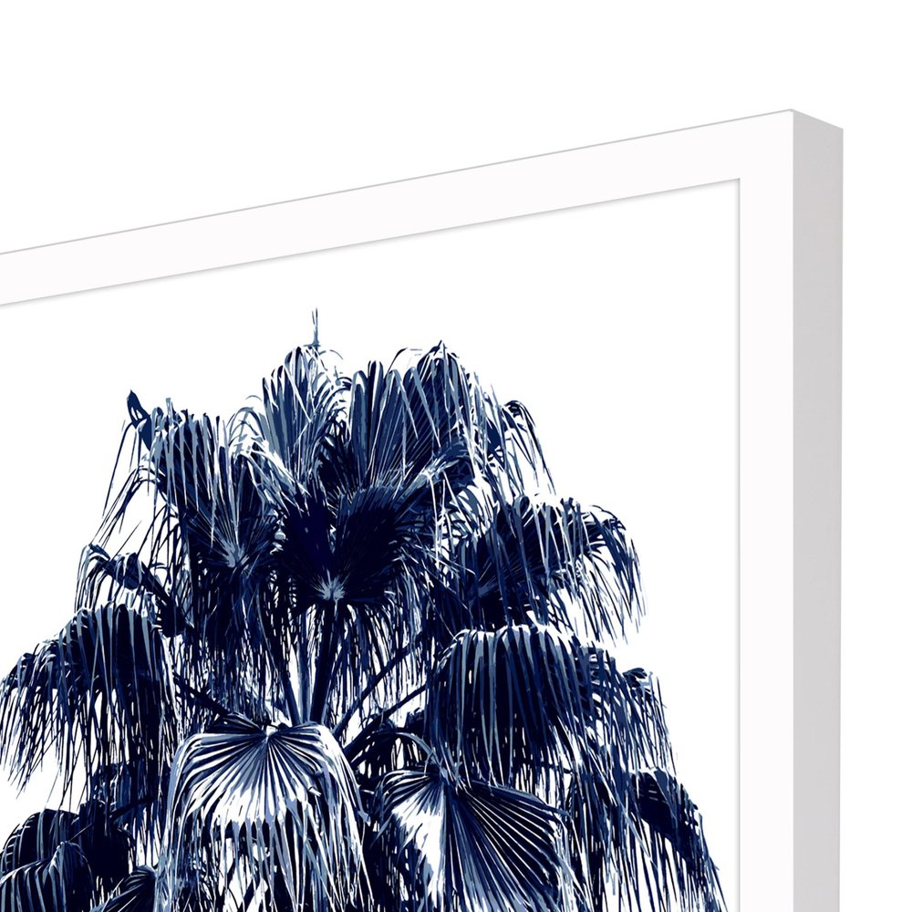 Palm Tree Blue IV White Framed Print Wall Art — view 3