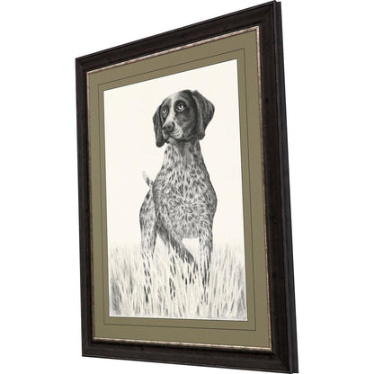 Hunting Dog Brown Framed Print Wall Art