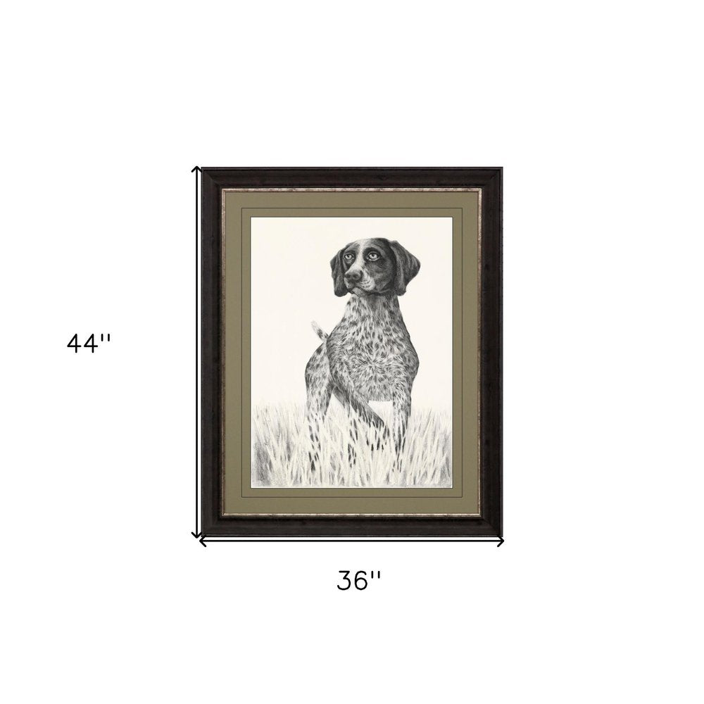 Hunting Dog Brown Framed Print Wall Art — view 4