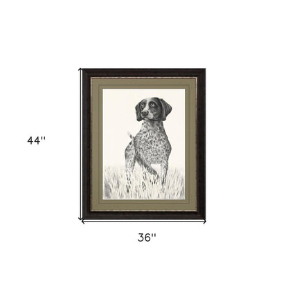 Hunting Dog Brown Framed Print Wall Art