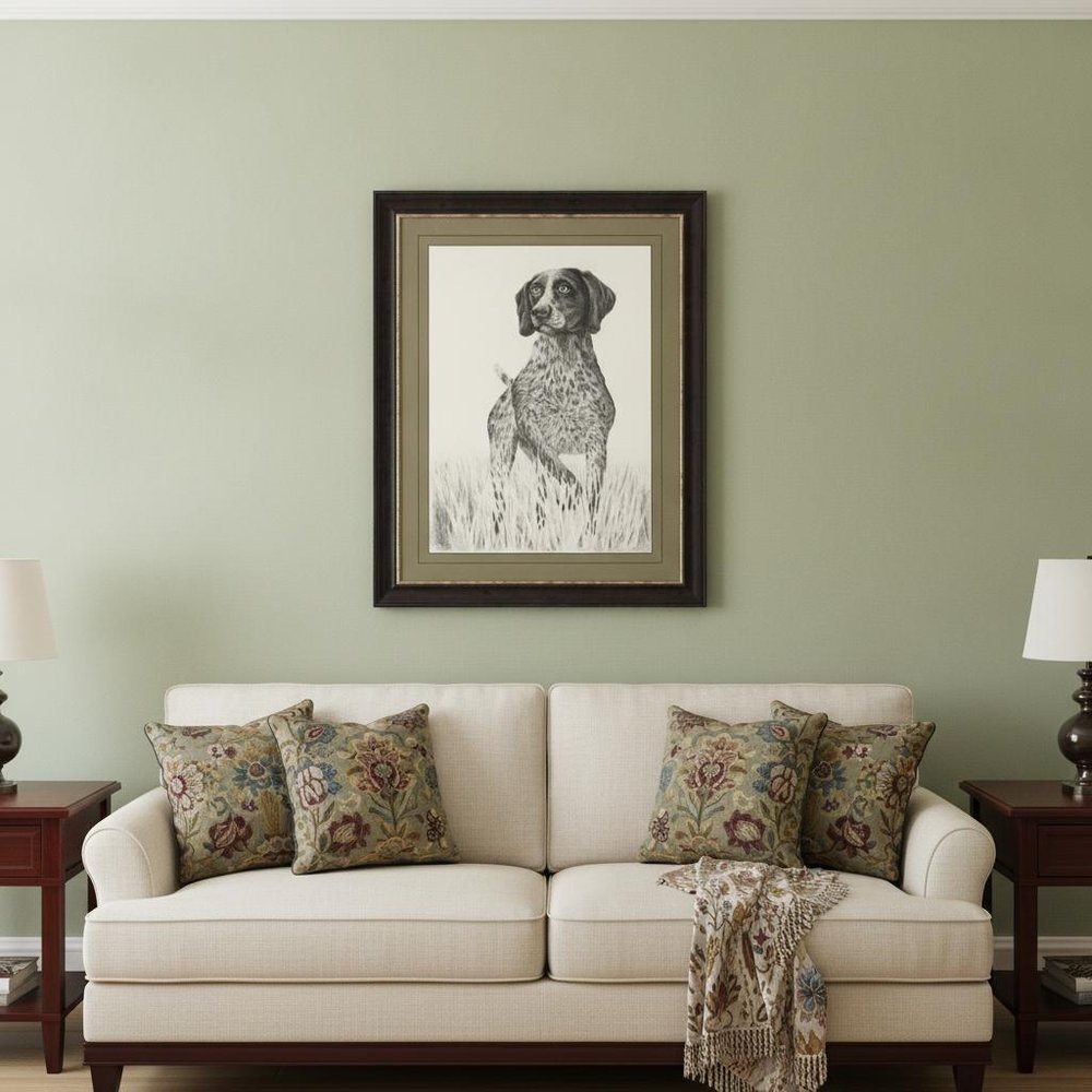 Hunting Dog Brown Framed Print Wall Art — view 5