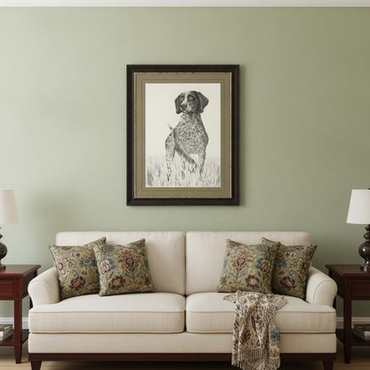 Hunting Dog Brown Framed Print Wall Art
