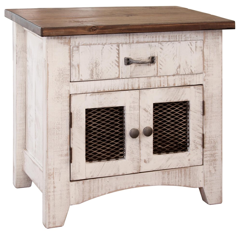 27" White One Drawer Nightstand — view 1