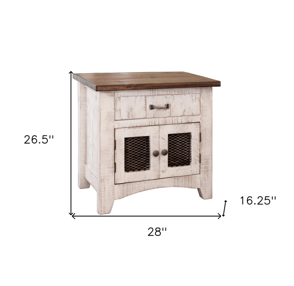 27" White One Drawer Nightstand HomeRoots