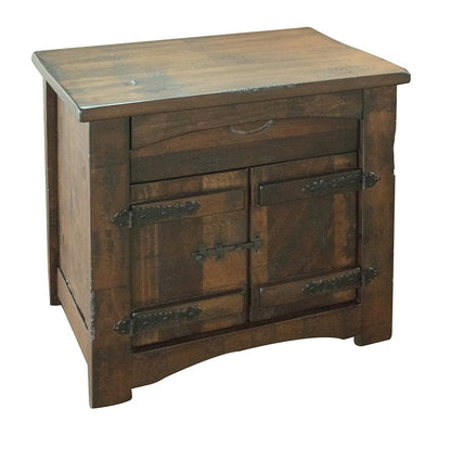 27" Brown Solid Wood One Drawer Nightstand HomeRoots