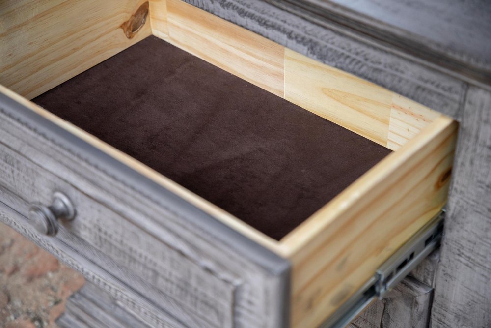 32" Gray Solid Wood Three Drawer Nightstand HomeRoots