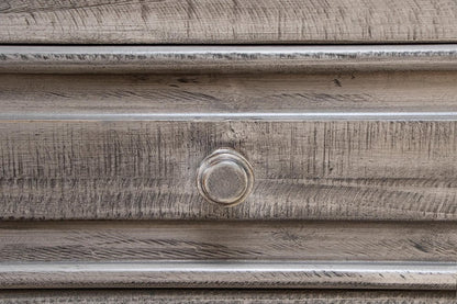 32" Gray Solid Wood Three Drawer Nightstand HomeRoots