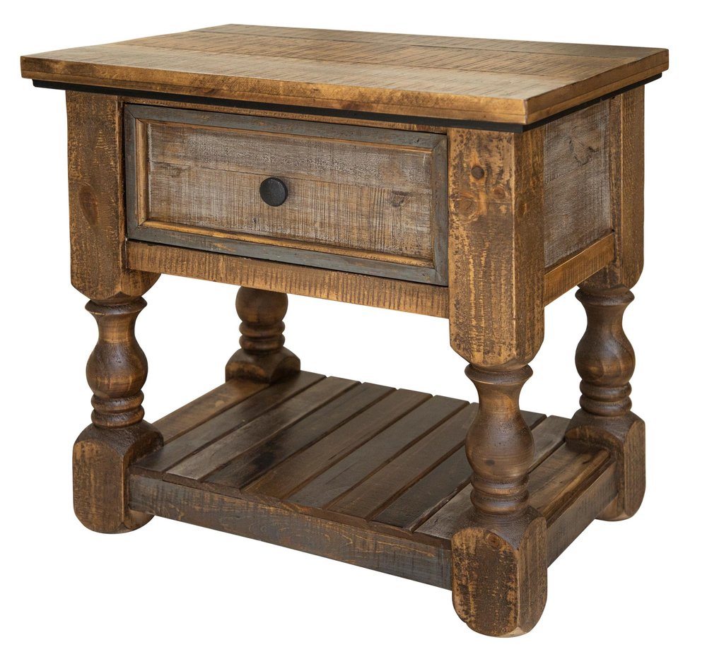 27" Brown Solid Wood One Drawer Nightstand HomeRoots