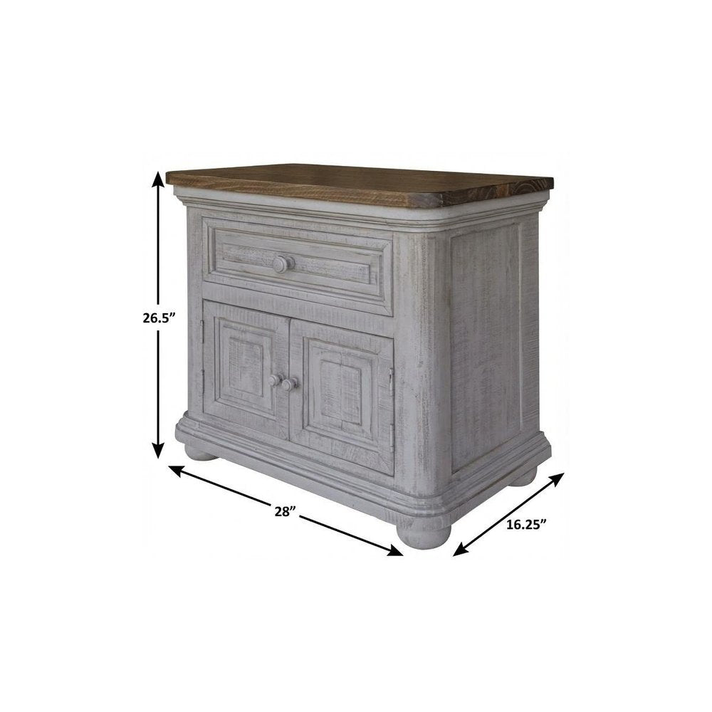 27" Gray One Drawer Nightstand HomeRoots
