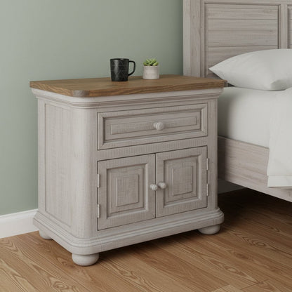 27" Gray One Drawer Nightstand HomeRoots