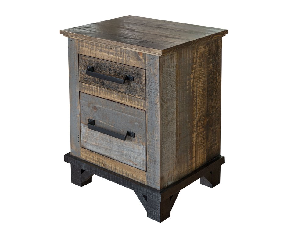 27" Brown Two Drawer Nightstand HomeRoots