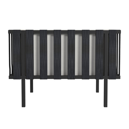 33" Black Metal Outdoor Arm Chair with Off White Cushion HomeRoots