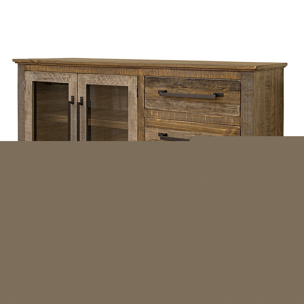 60" Brown Solid and Manufactured Wood Distressed Buffet Table HomeRoots