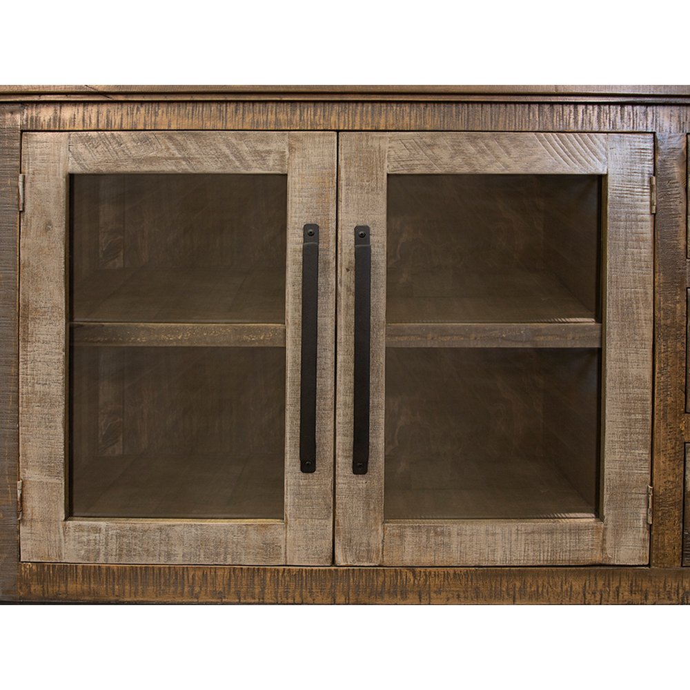 60" Brown Solid and Manufactured Wood Distressed Buffet Table HomeRoots