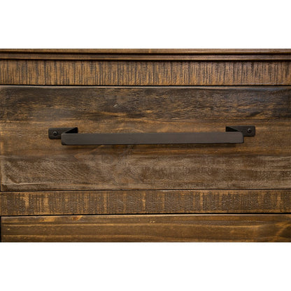 60" Brown Solid and Manufactured Wood Distressed Buffet Table HomeRoots