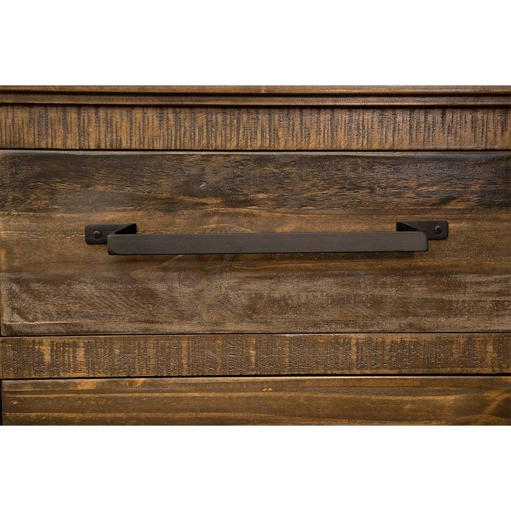 60" Brown Solid and Manufactured Wood Distressed Buffet Table HomeRoots