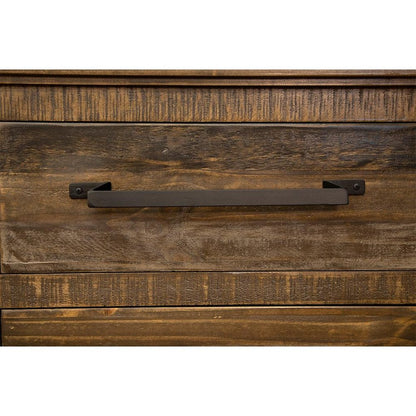 60" Brown Solid and Manufactured Wood Distressed Buffet Table HomeRoots