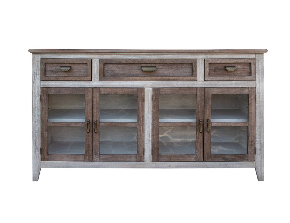 67" Brown Solid and Manufactured Wood Distressed Credenza HomeRoots