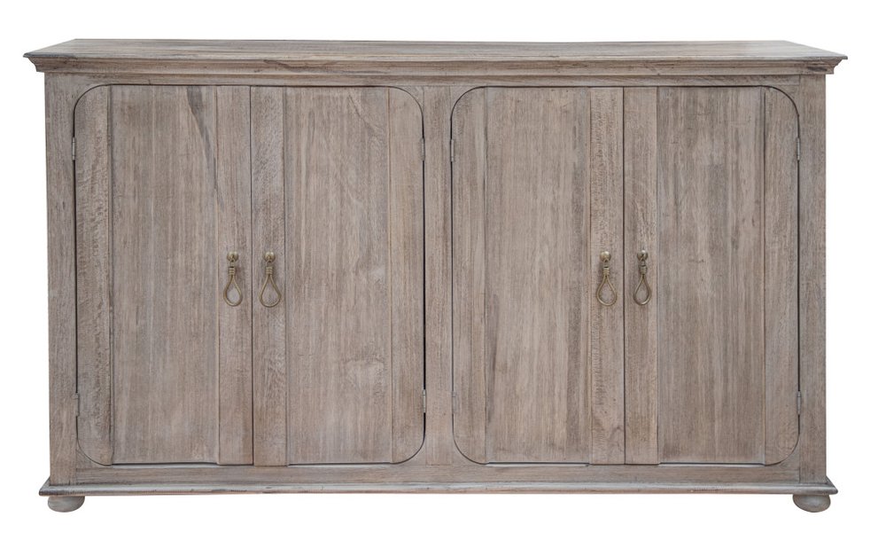 72" Sand Solid and Manufactured Wood Distressed Credenza HomeRoots