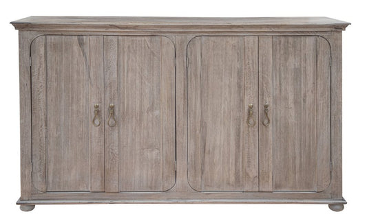 72" Sand Solid and Manufactured Wood Distressed Credenza HomeRoots