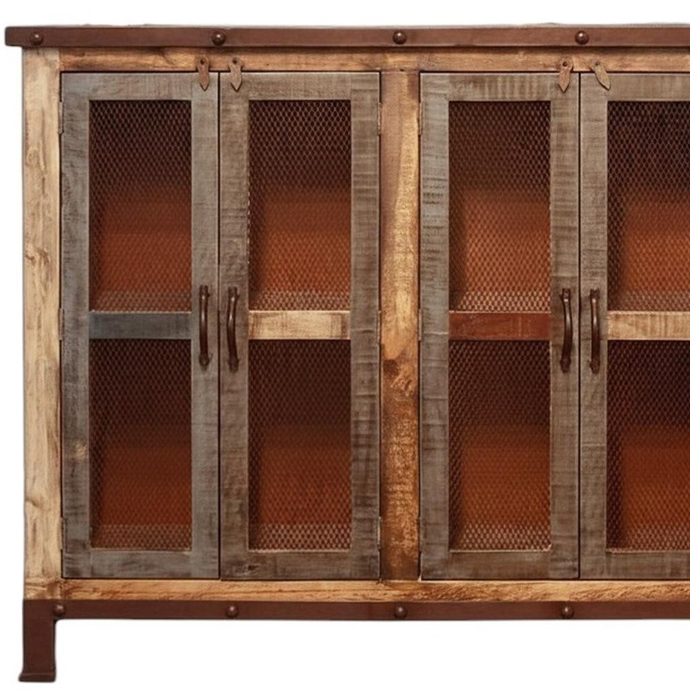 49" Brown Solid and Manufactured Wood Distressed Buffet Table HomeRoots