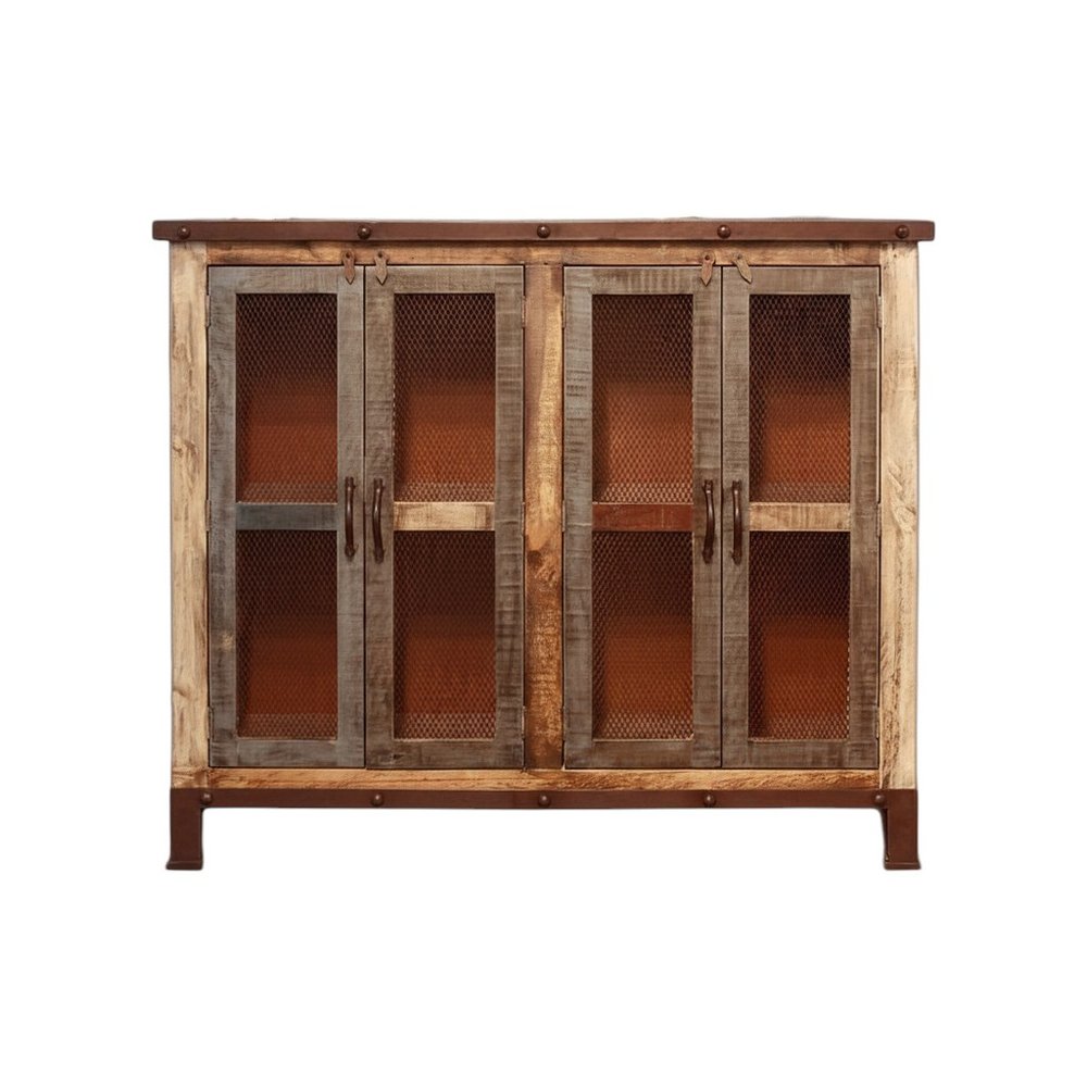 49" Brown Solid and Manufactured Wood Distressed Buffet Table HomeRoots