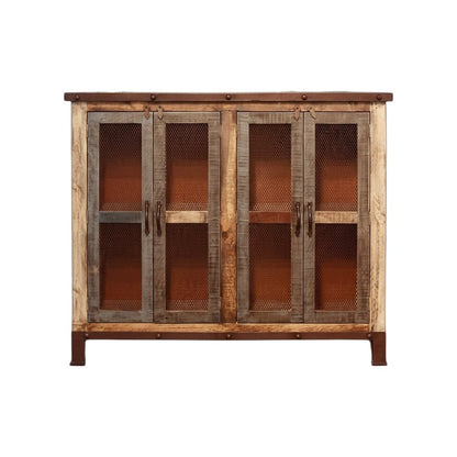 49" Brown Solid and Manufactured Wood Distressed Buffet Table HomeRoots