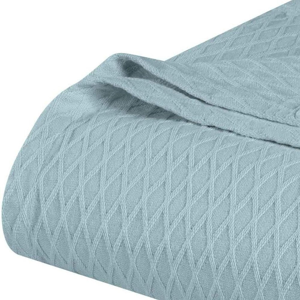 King Aqua Cotton Geometric Blanket — view 2