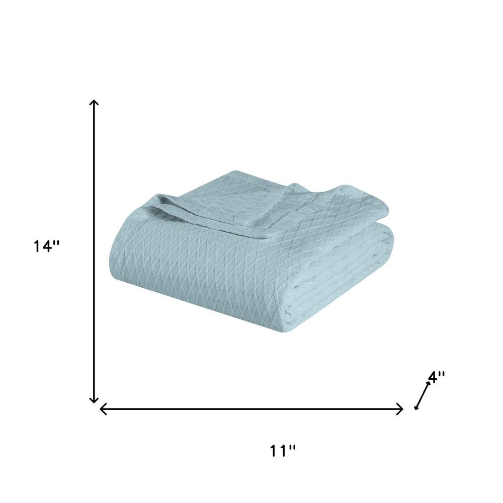 King Aqua Cotton Geometric Blanket — view 3