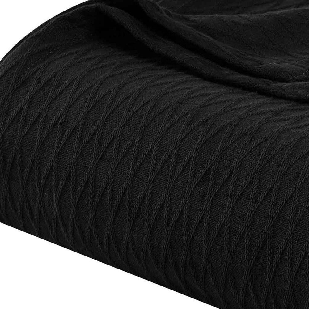 King Black Cotton Geometric Blanket — view 2