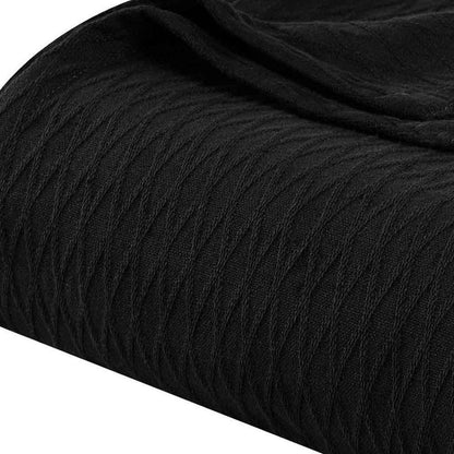 King Black Cotton Geometric Blanket