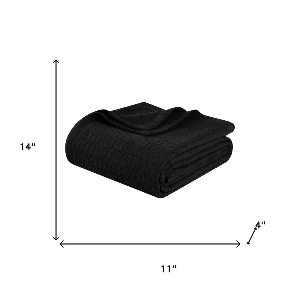 King Black Cotton Geometric Blanket — view 3
