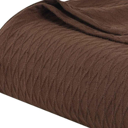 King Chocolate Cotton Geometric Blanket