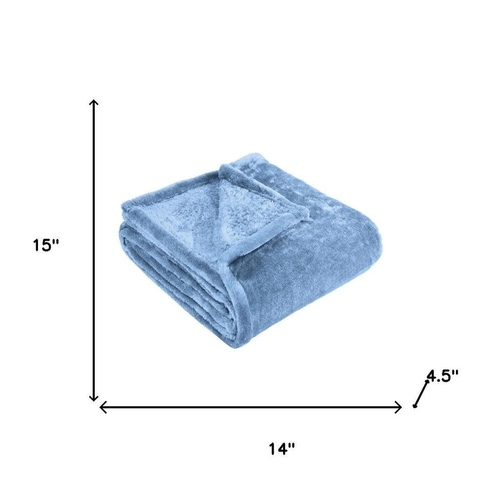 50" X 60" Blue Fleece Plush Throw Blanket — view 1