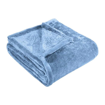 50" X 60" Blue Fleece Plush Throw Blanket