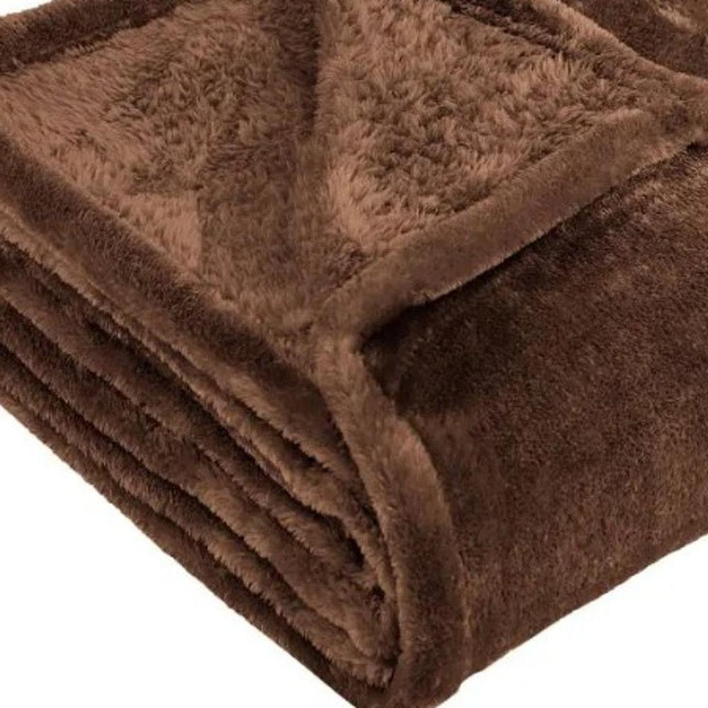 50" X 60" Chocolate Fleece Plush Throw Blanket — view 1