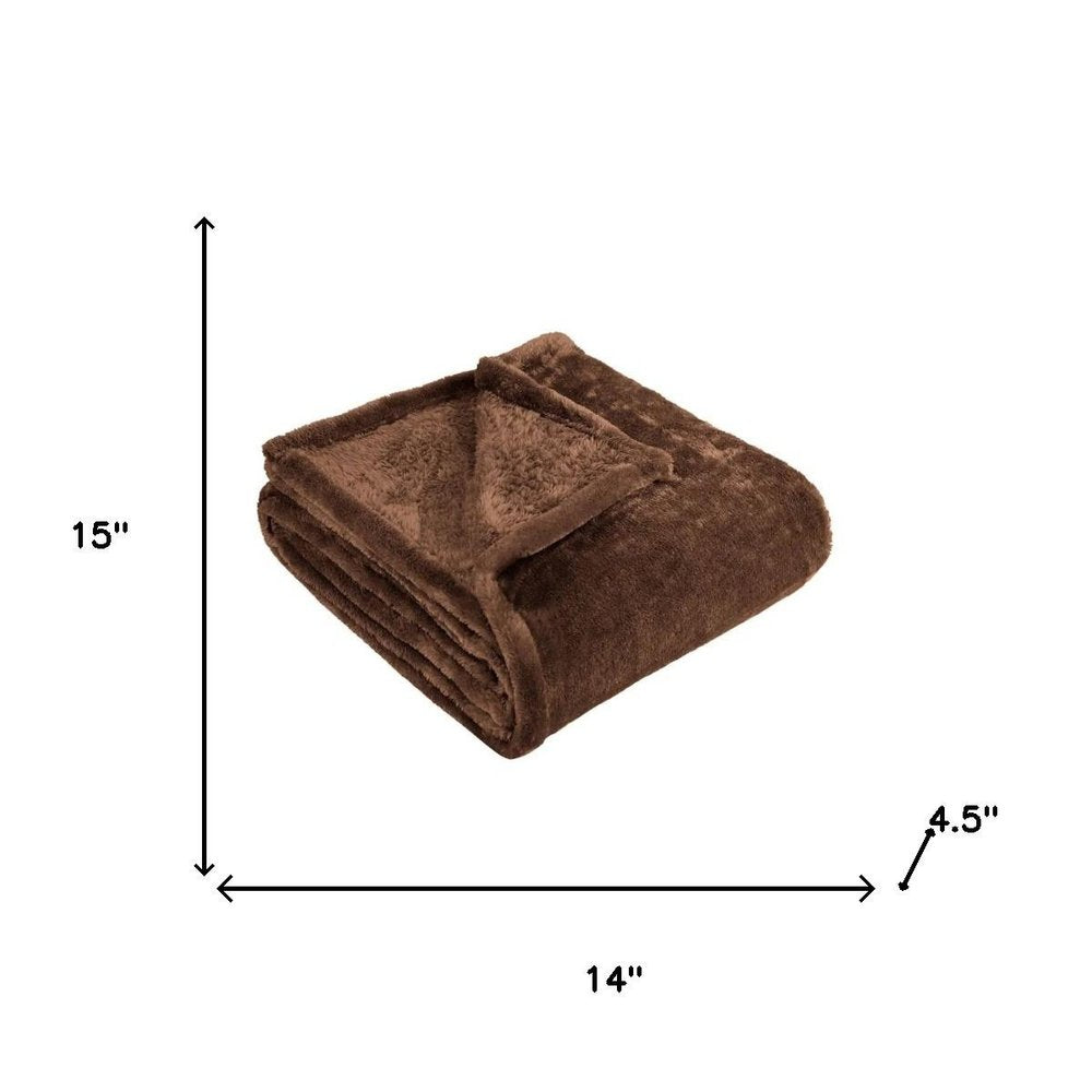 50" X 60" Chocolate Fleece Plush Throw Blanket — view 2