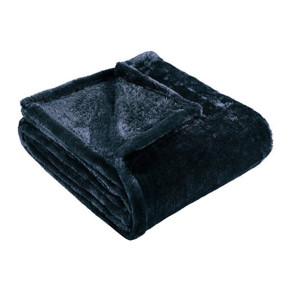 50" X 60" Navy Blue Fleece Plush Throw Blanket