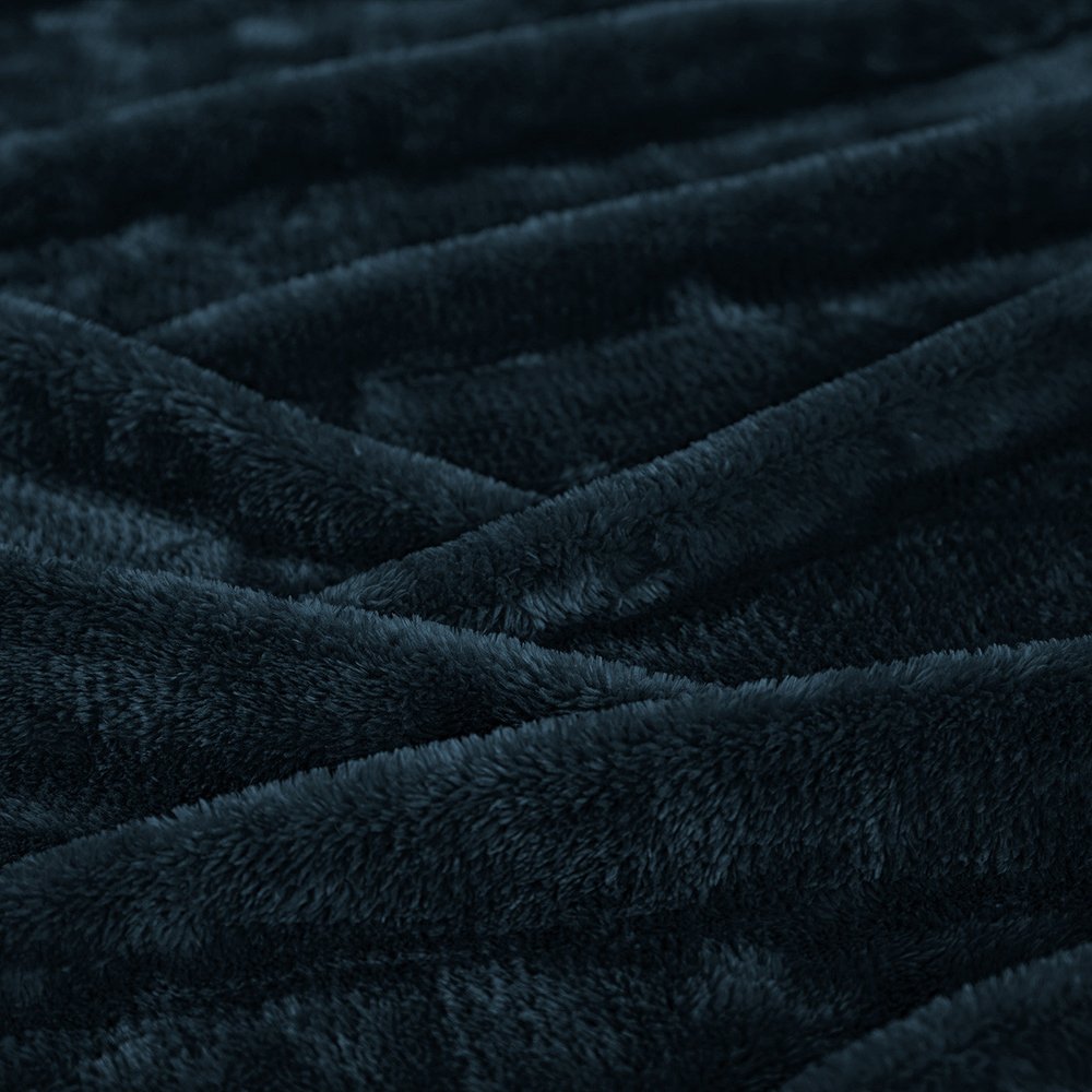 50" X 60" Navy Blue Fleece Plush Throw Blanket — view 2