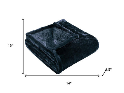 50" X 60" Navy Blue Fleece Plush Throw Blanket
