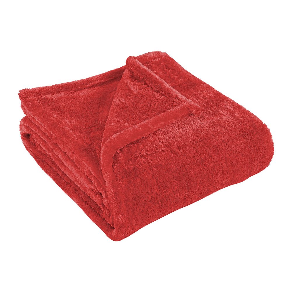 50" X 60" Red Fleece Plush Throw Blanket — view 1