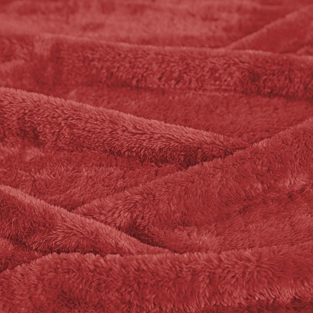 50" X 60" Red Fleece Plush Throw Blanket — view 2