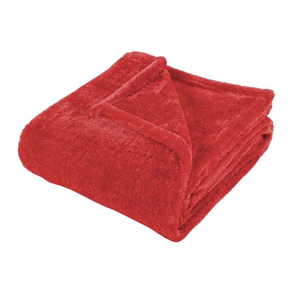 50" X 60" Red Fleece Plush Throw Blanket — view 5